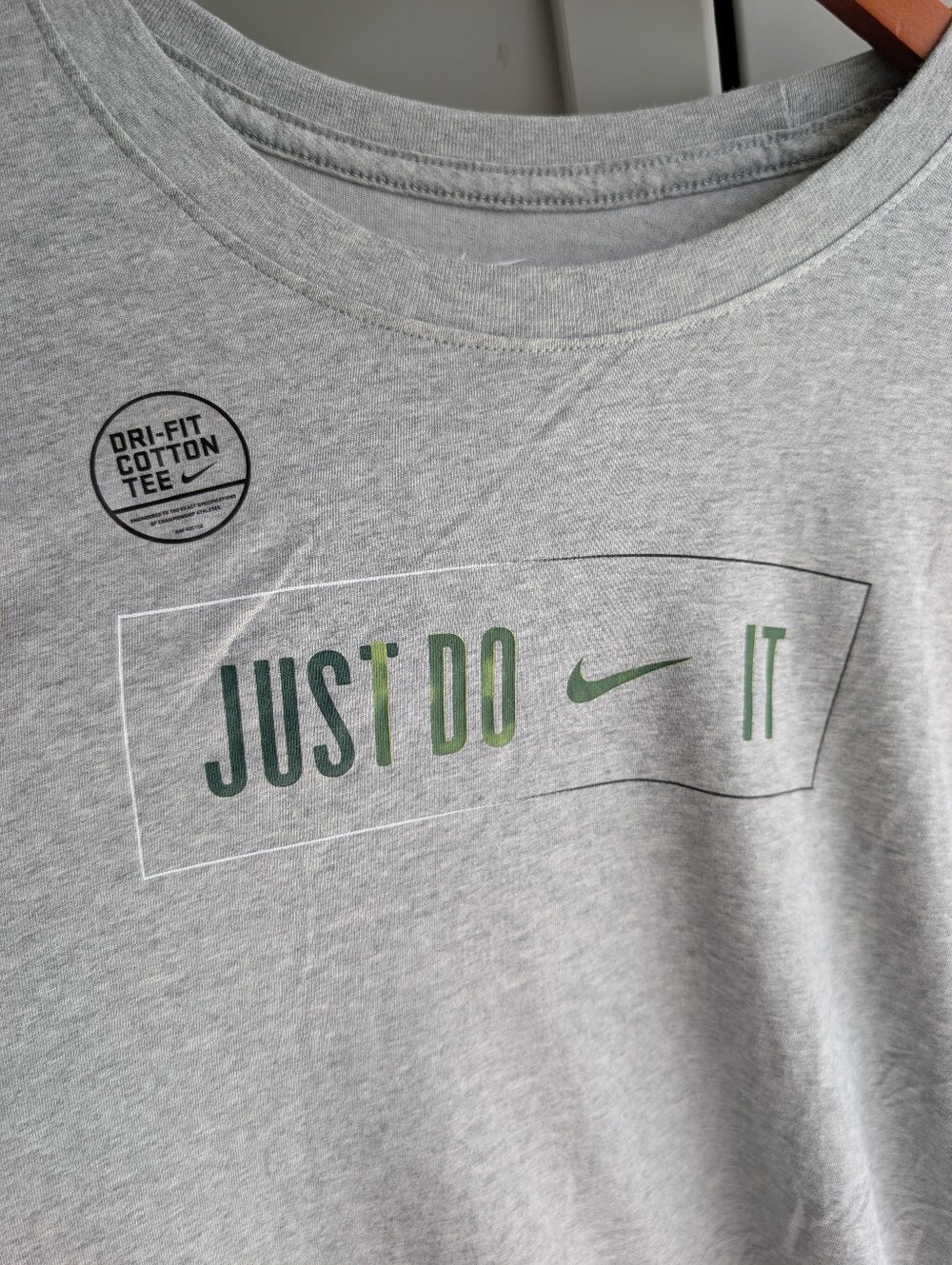Nike Just Do It' Gray Dri-Fit Cotton Tee 3XL Tall